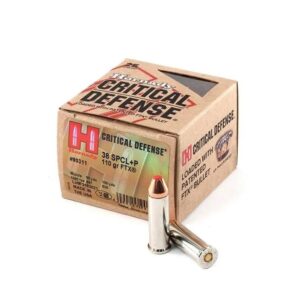 Munição Hornady .38 SPL FTX+P Critical Defense 110GR – CX 25un